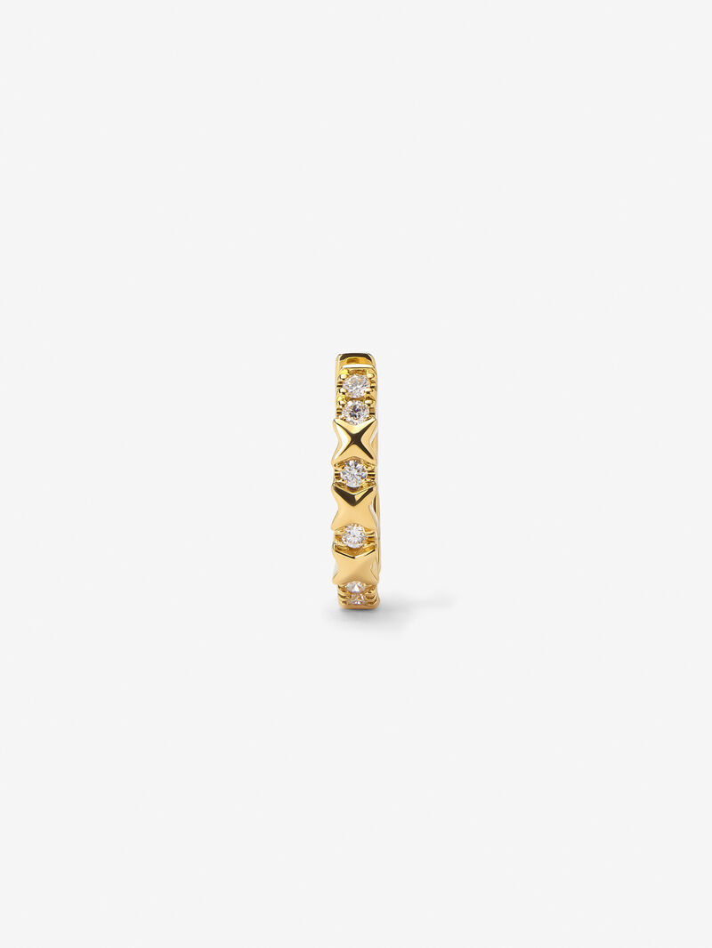 Individual 18K yellow gold hoop earring with 6 brilliant-cut diamonds with a total of 0.04 cts image number 0
