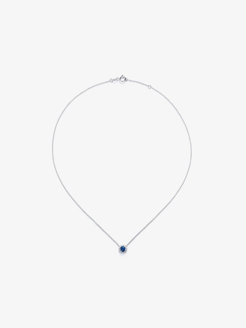 18K White Gold Orla Chain with Sapphire and Diamond image number 0