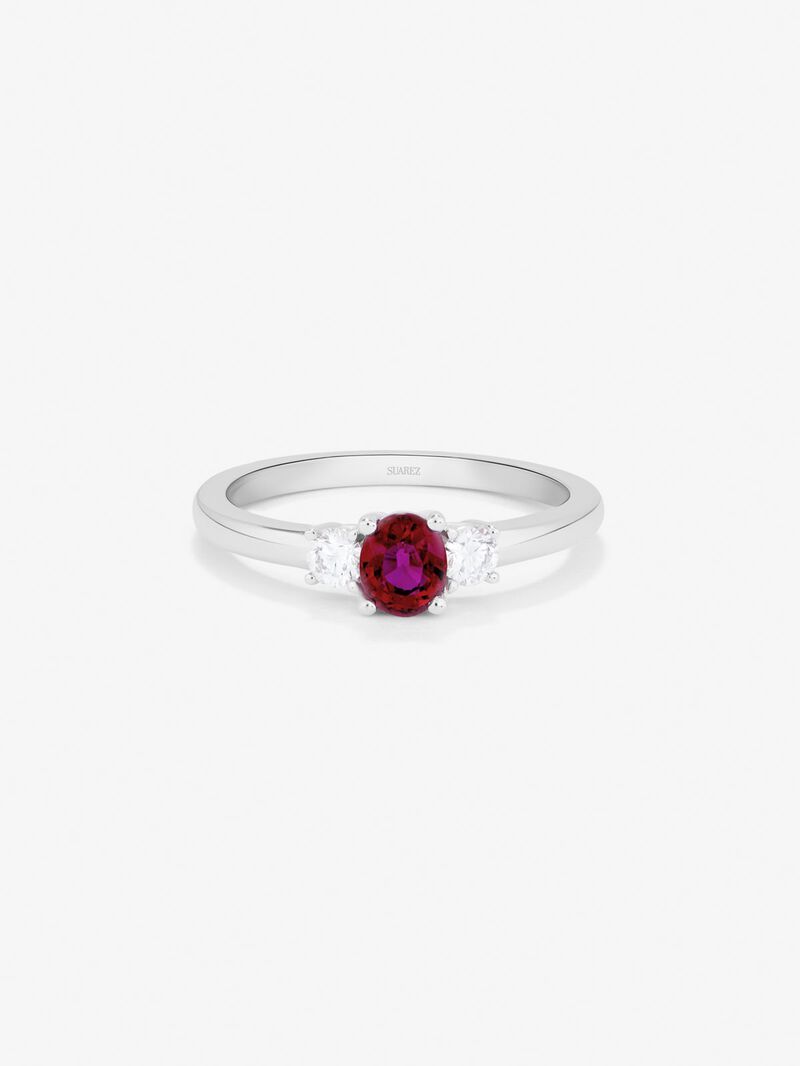 18K White Gold Time Ring with 0.46 CTS and 0.21 CTS diamonds image number 2