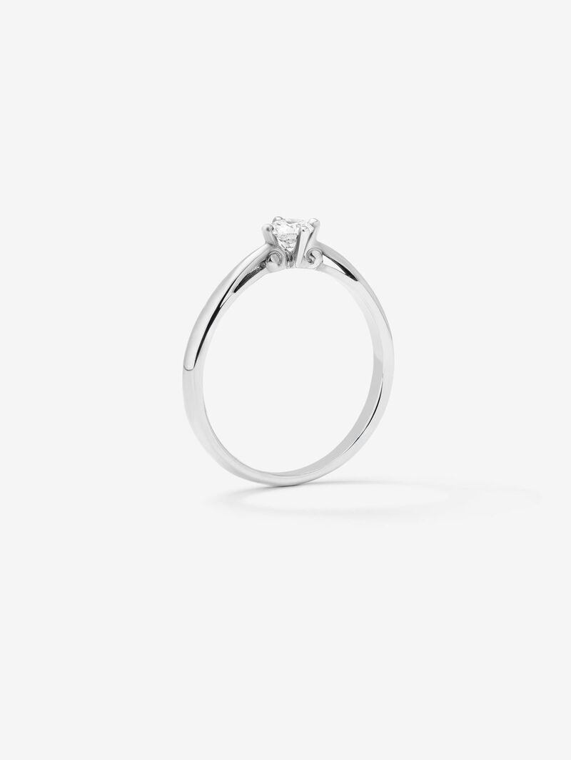 18K white gold solitaire engagement ring with diamond image number 4