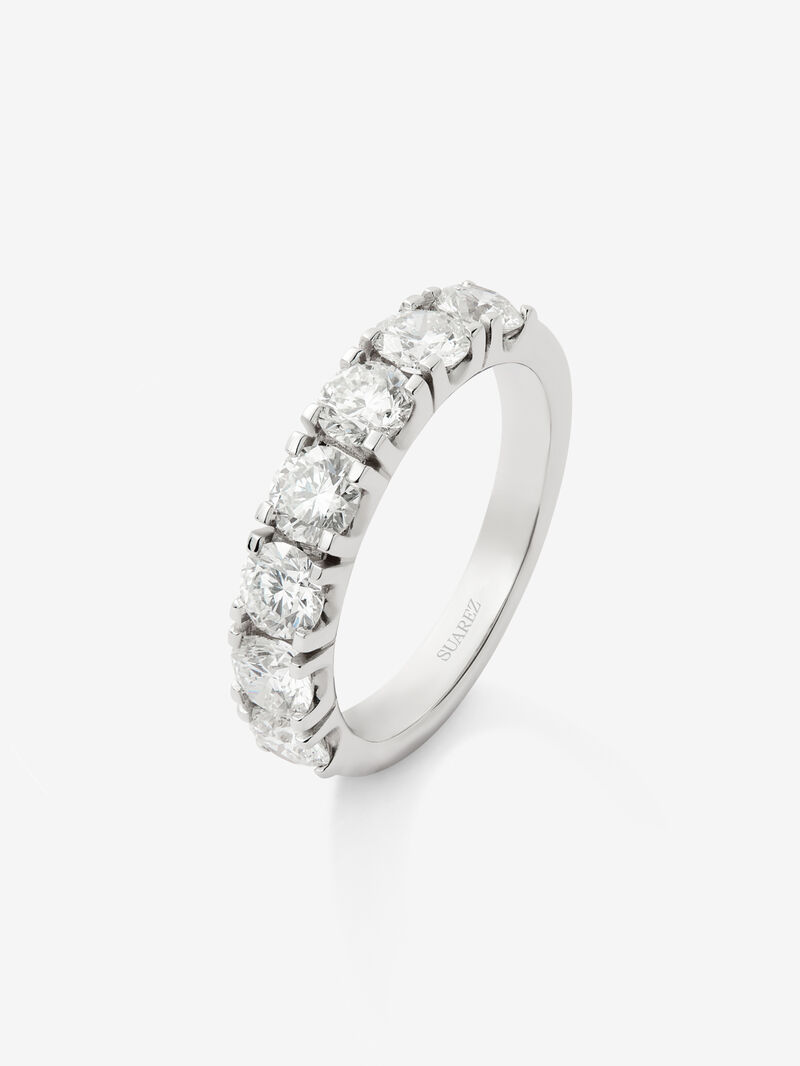 Half ring in 18K white gold with 7 brilliant-cut diamonds with a total of 1.77 cts image number 0