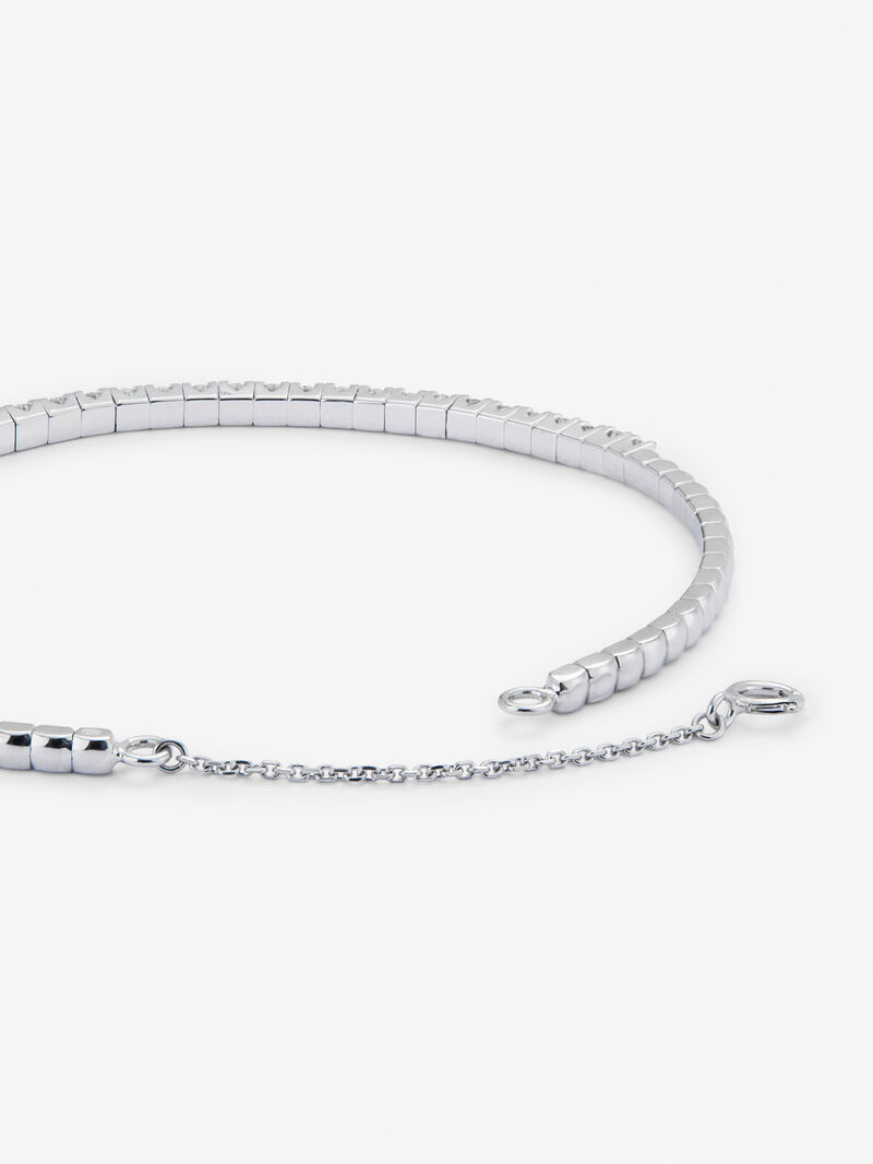 Rigid 18K white gold bracelet with 1.04 ct brilliant-cut white diamonds image number 6
