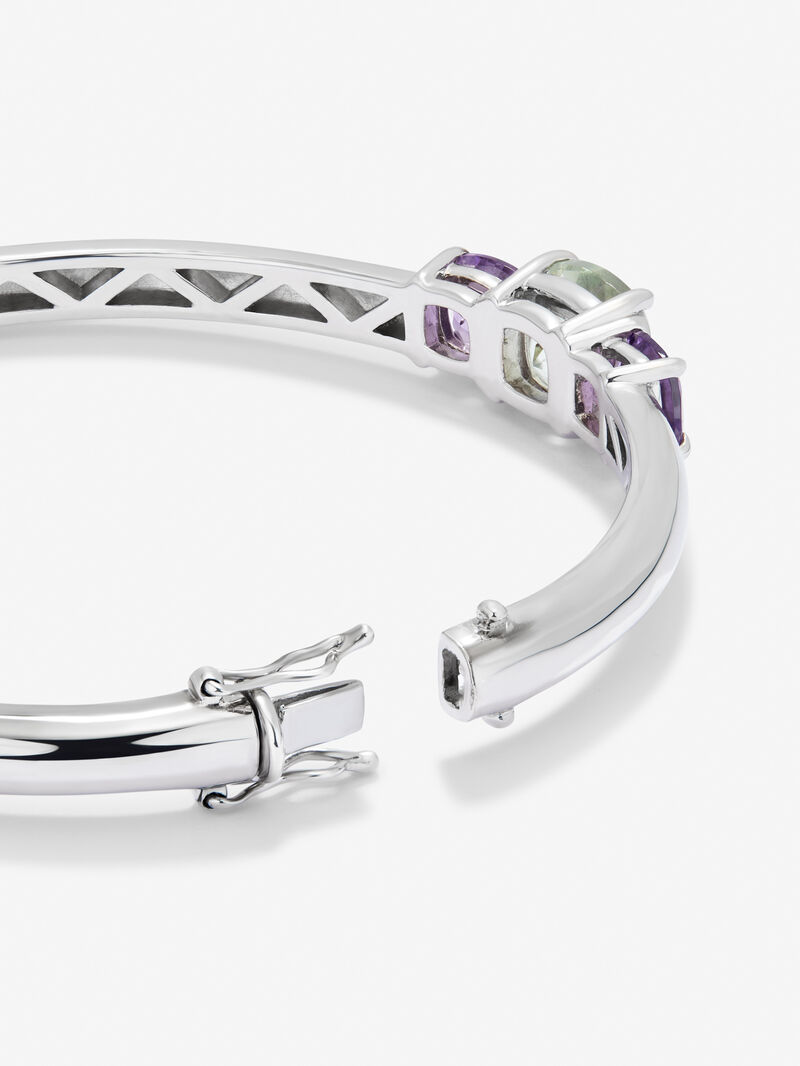 Utopian Rigid Silver Bracelet with Amethyst image number 7