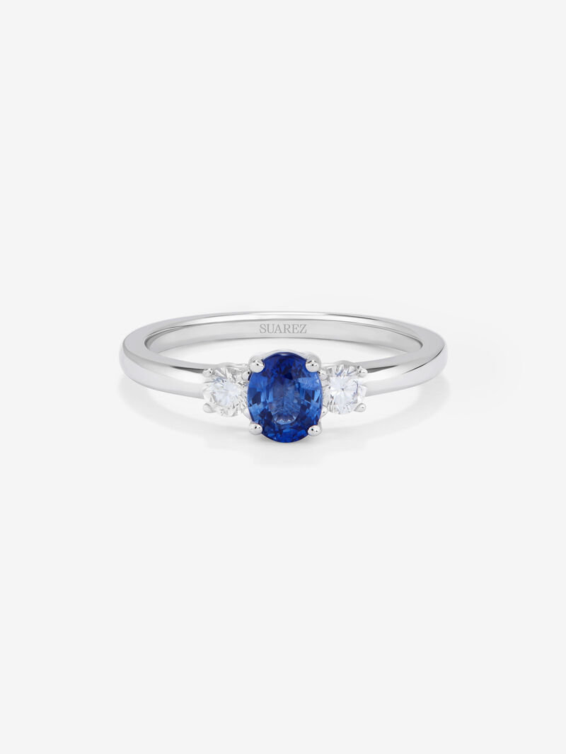 18K White Gold Trek Type with 0.49 cts and diamonds in 0.2 cts bright size sapphir image number 2