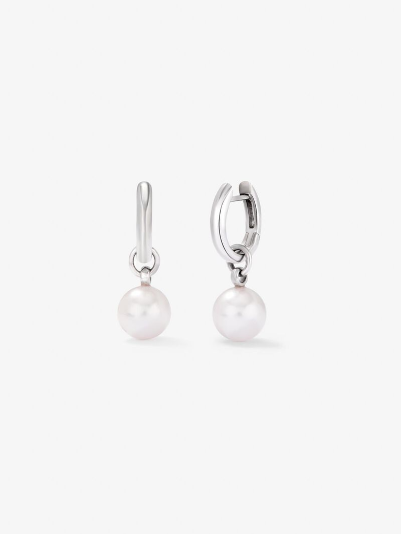 925 silver earrings with 8.5 mm Akoya pearls image number 0