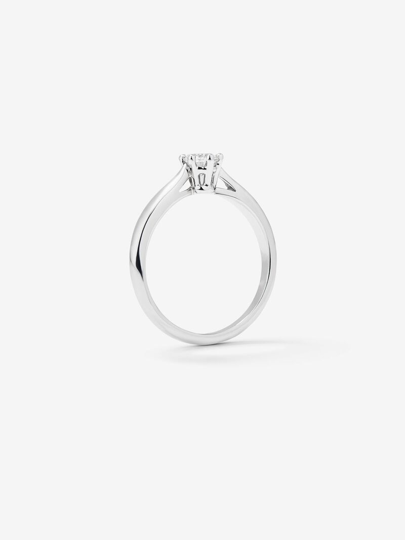 18K White Gold Commitment Ring with 0.25 carat central diamond image number 2