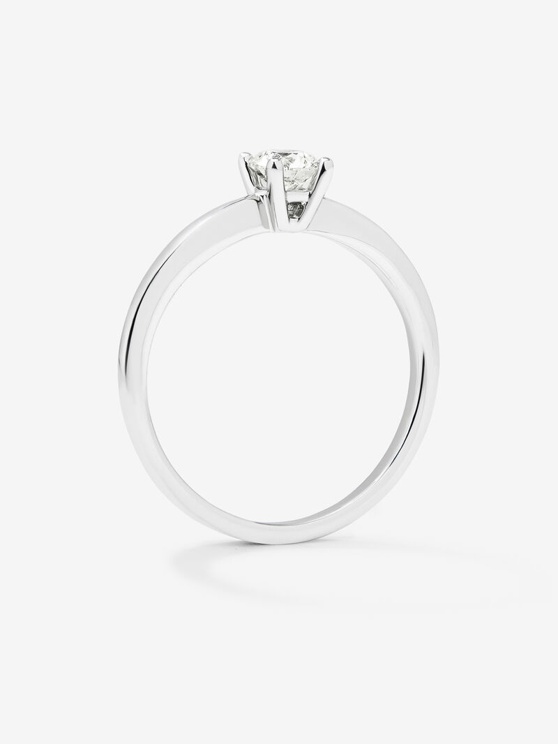 18K white gold solitaire ring with 0.3 ct brilliant cut diamond image number 4