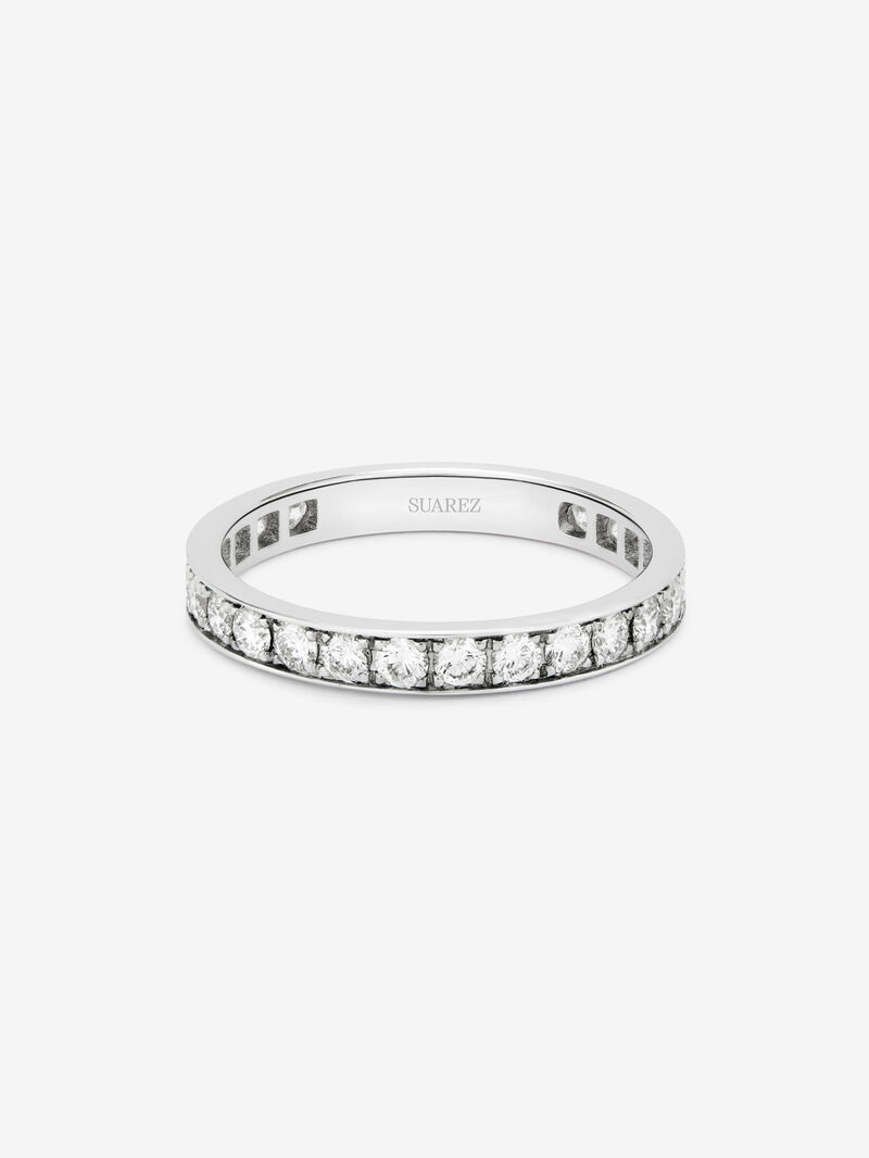 Entire 18K white gold ring with 25 brilliant-cut diamonds with a total of 1.37 cts image number 2