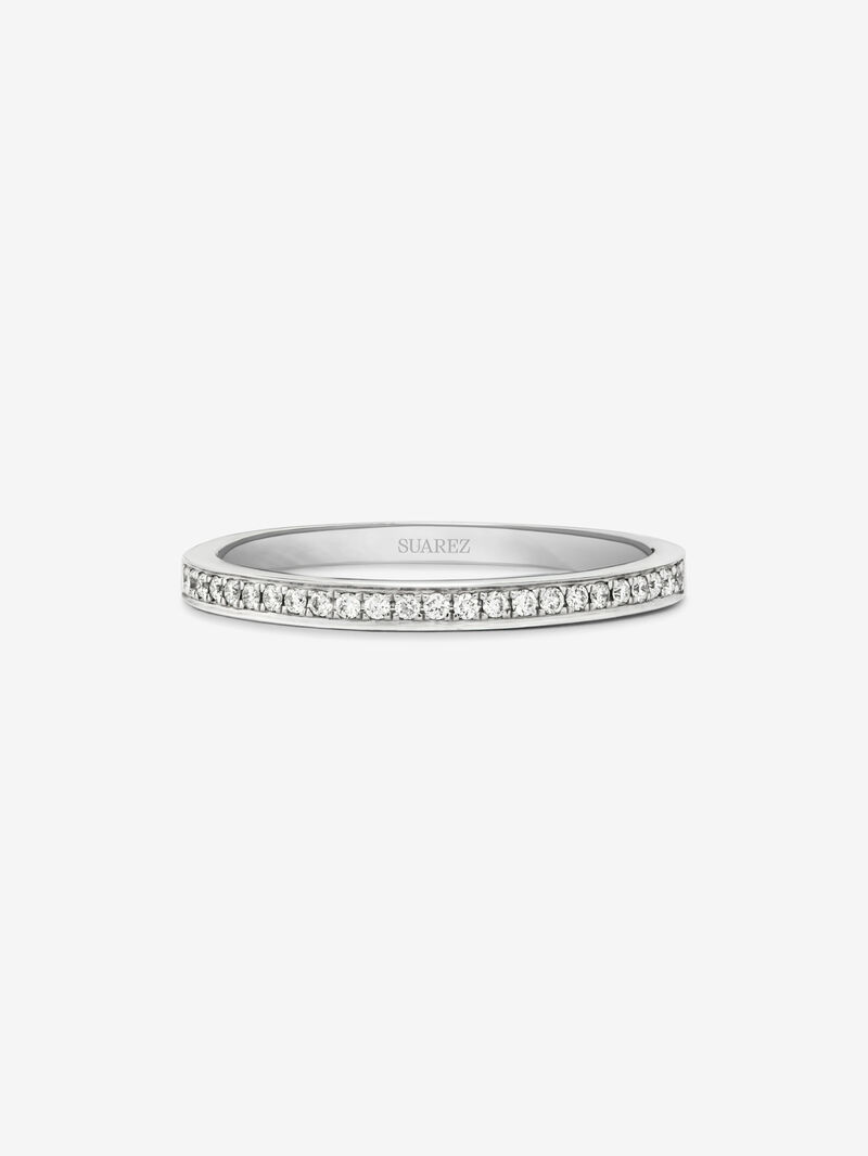 Half ring in 18K white gold with 24 brilliant-cut diamonds with a total of 0.12 cts image number 1