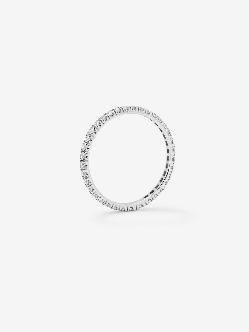 Half ring in 18K white gold with 15 brilliant-cut diamonds with a total of 0.3 cts image number 2