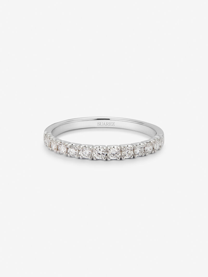 Half ring in 18K white gold with 13 brilliant-cut diamonds with a total of 0.37 cts image number 2