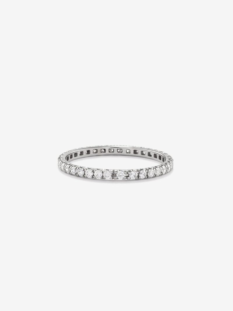 Half ring in 18K white gold with 15 brilliant-cut diamonds with a total of 0.3 cts image number 1