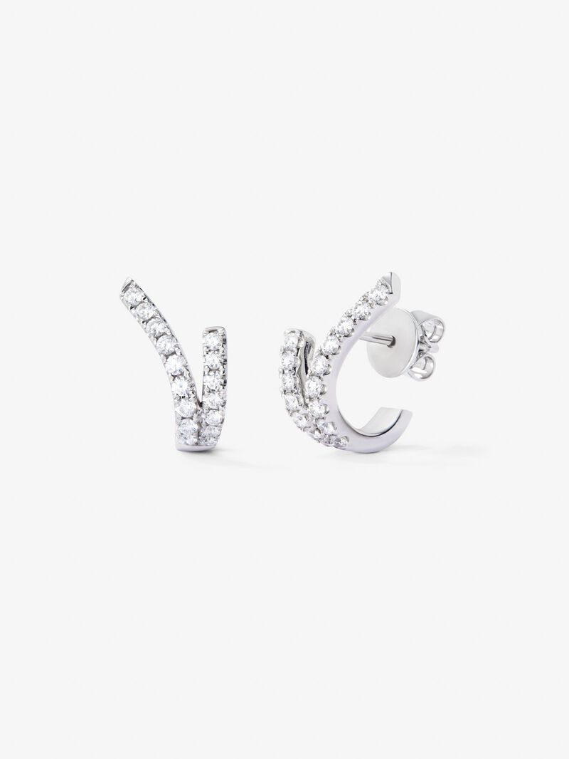 18K white gold earrings with 32 brilliant-cut diamonds with a total of 0.56 cts image number 0