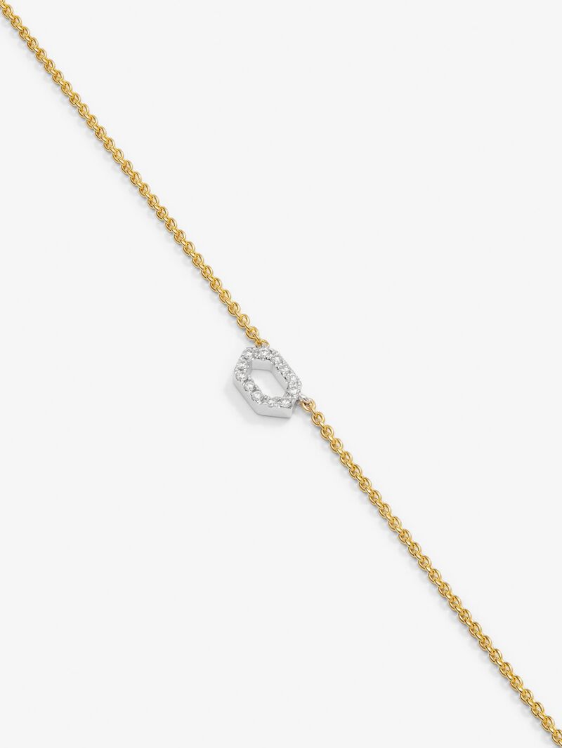 18K yellow white gold pendant with white 0.06 cts bright diamonds image number 2