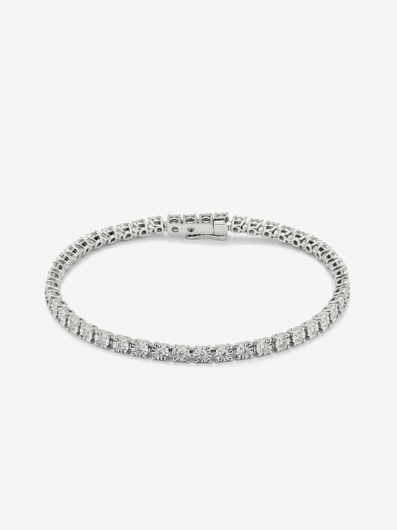 18K White Gold Rivière bracelet with 0.89 cts bright size diamonds image number 0