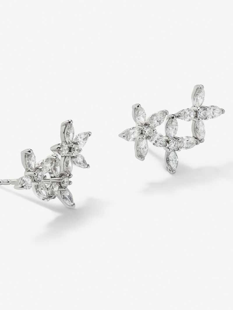 18K white gold star climbing earrings with 24 marquise cut diamonds with a total of 1.31 cts and 6 brilliant cut diamonds with a total of 0.14 cts image number 2