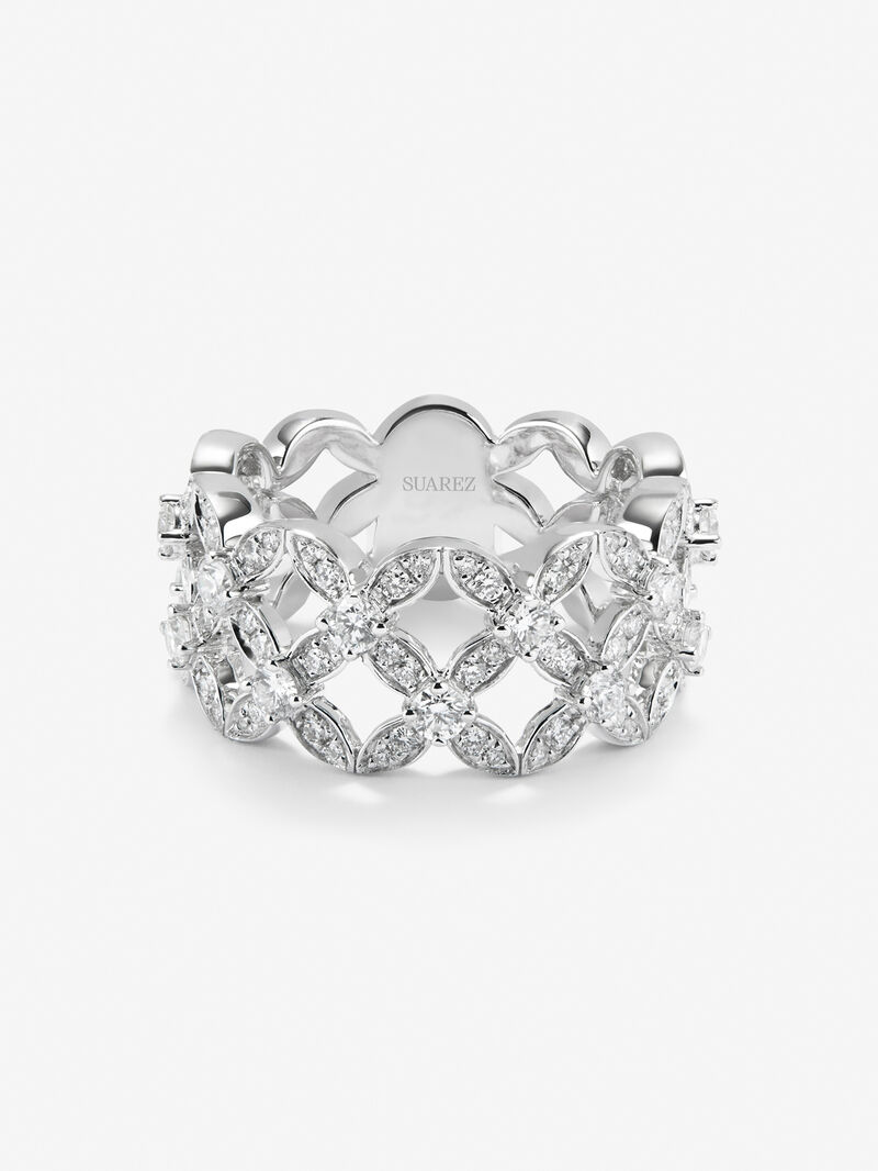 18K white gold ring with 97 brilliant-cut diamonds with a total of 1.14 cts image number 3