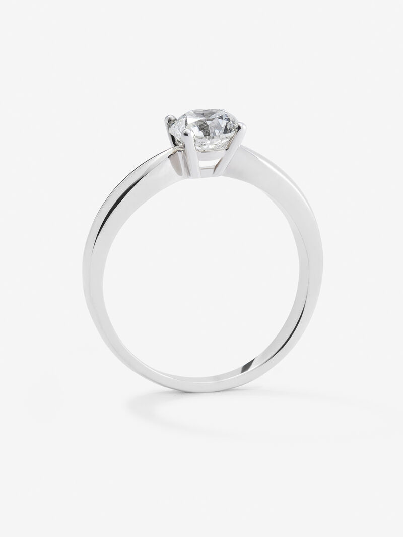 18K white gold solitaire ring with 0.7 ct brilliant cut diamond image number 4