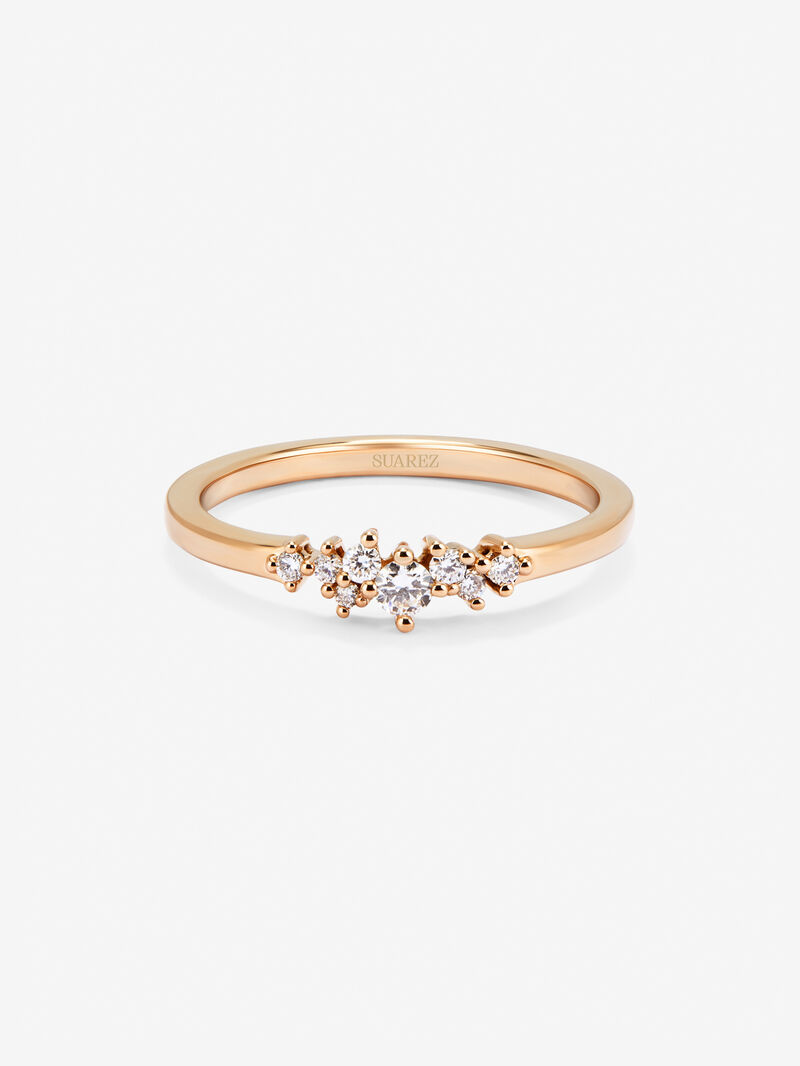 18K rose gold ring with 8 brilliant-cut diamonds with a total of 0.1 cts image number 2
