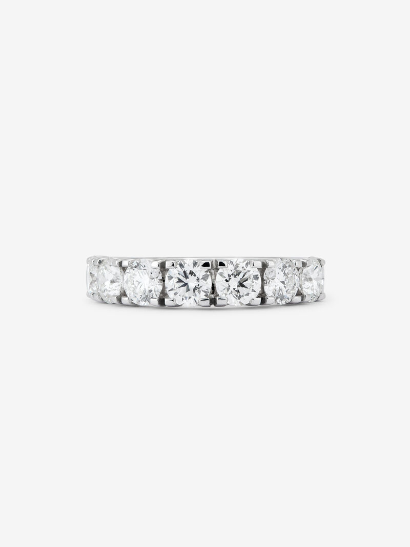 Half ring in 18K white gold with 7 brilliant-cut diamonds with a total of 1.77 cts image number 2