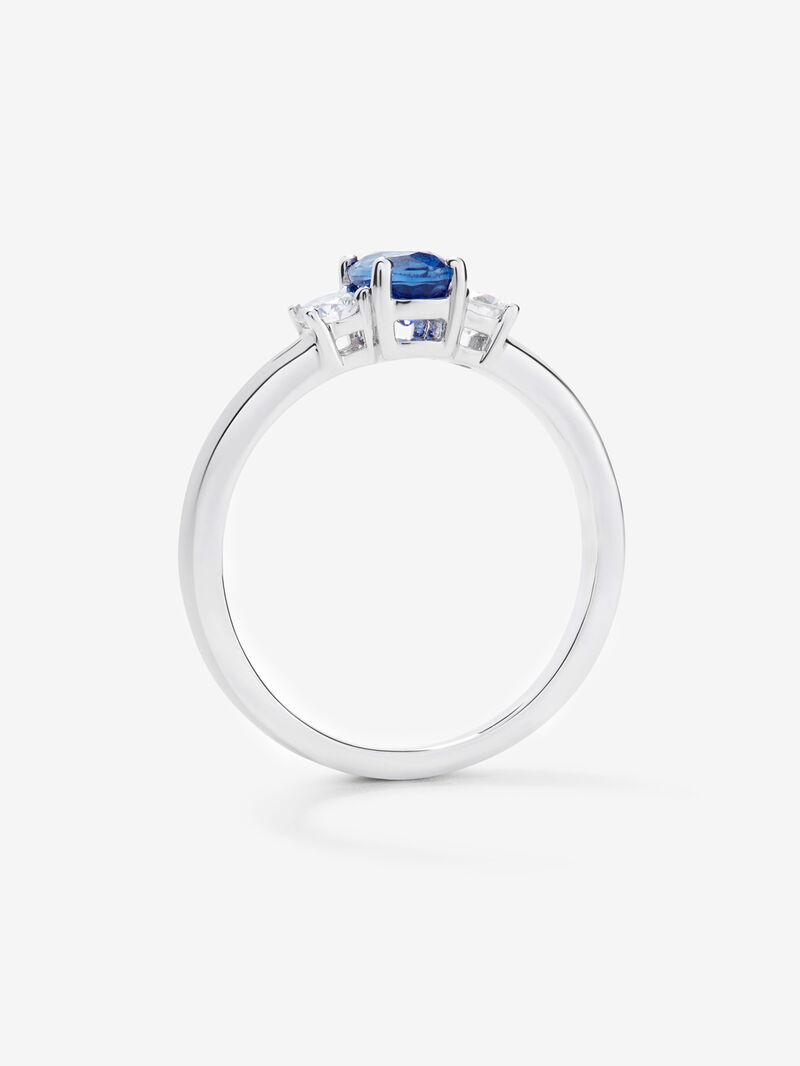 18K White Gold Trek Type with 0.49 cts and diamonds in 0.2 cts bright size sapphir image number 4