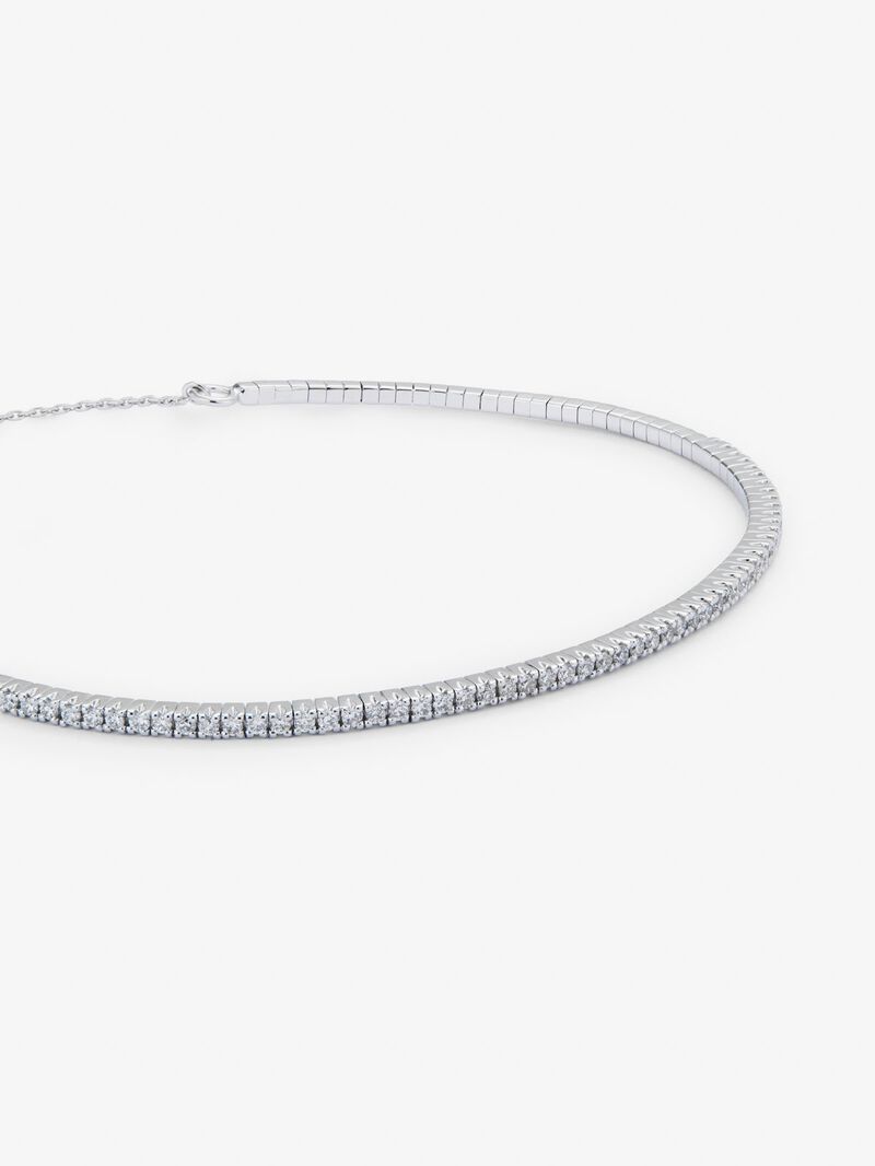 Rigid 18K white gold bracelet with 0.39 ct brilliant-cut white diamonds image number 4