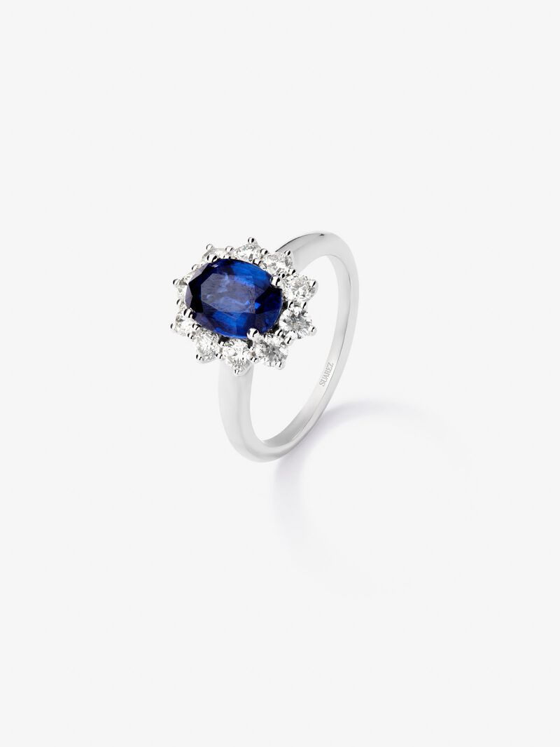 18K White Gold Ring with Azul Blue Sap image number 0