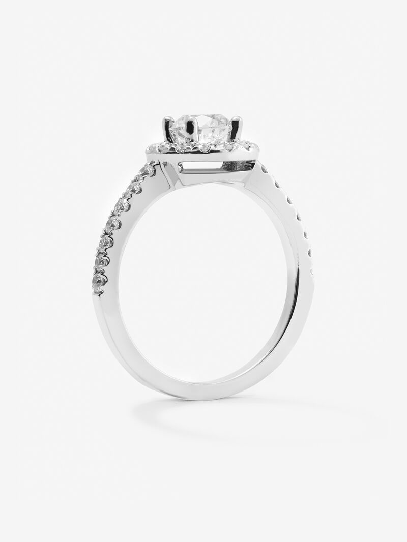 18K white gold ring with central brilliant-cut diamond of 0.7 cts and border and arm with 28 brilliant-cut diamonds with a total of 0.44 cts image number 4