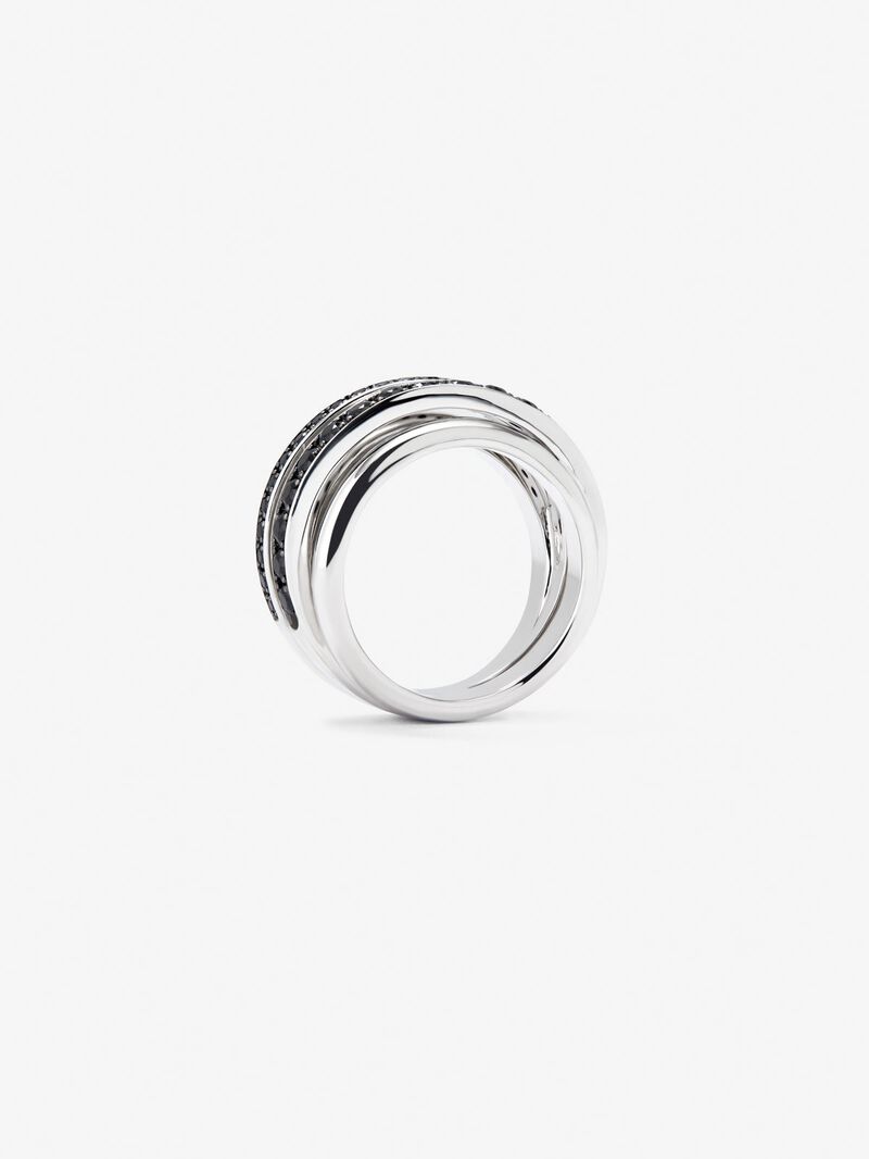 927 Silver Ring with Black Spinel Pavé image number 7