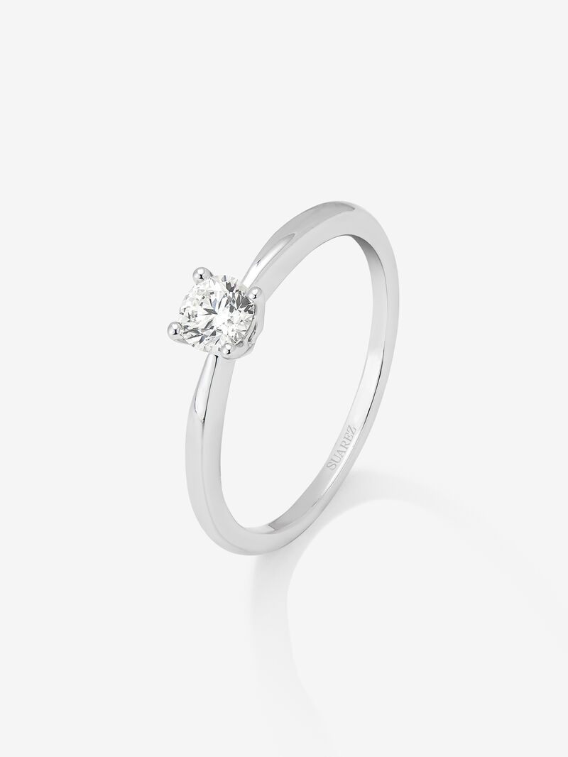 18K white gold solitaire ring with 0.3 ct brilliant cut diamond image number 0