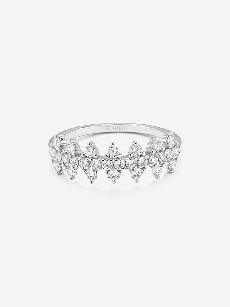 18K white gold ring with 28 brilliant-cut diamonds with a total of 0.59 cts image number 2