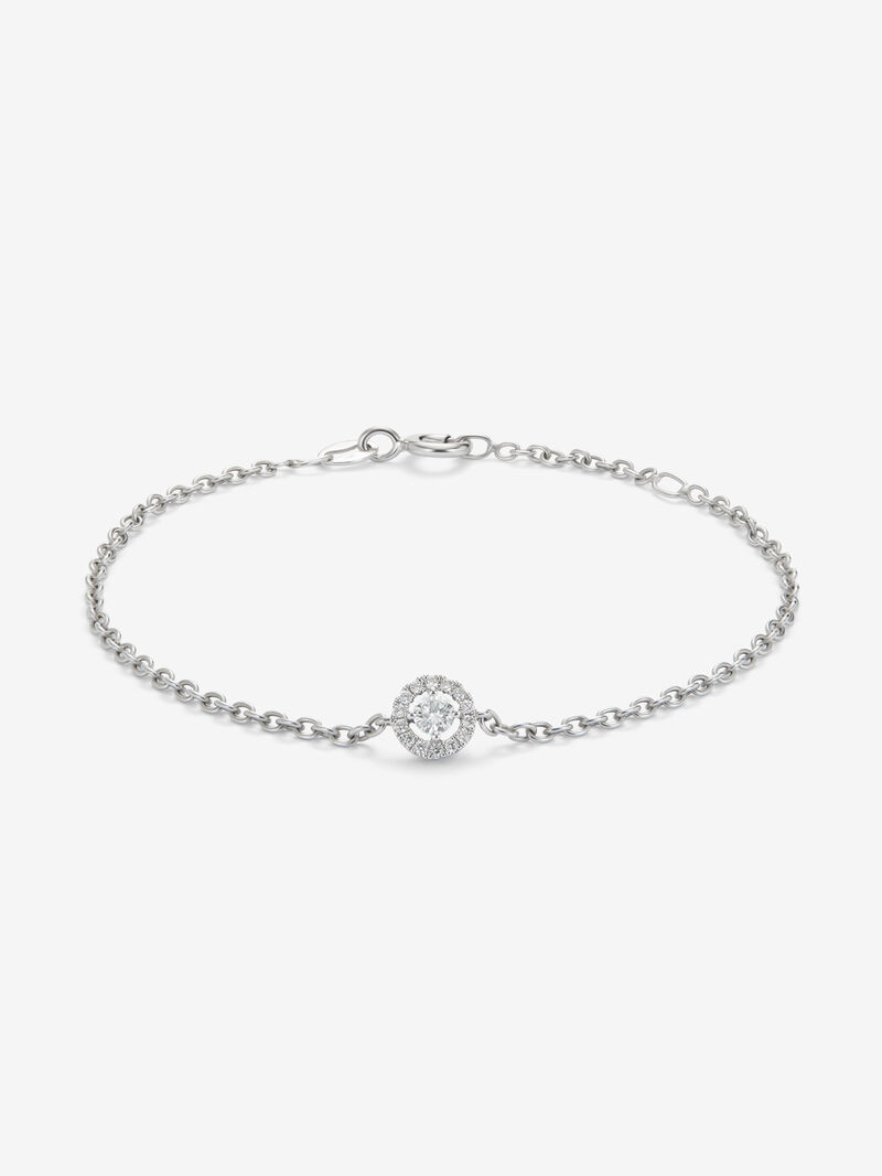 18K white gold bracelet with brilliant-cut diamonds with a total of 0.12 cts image number 0
