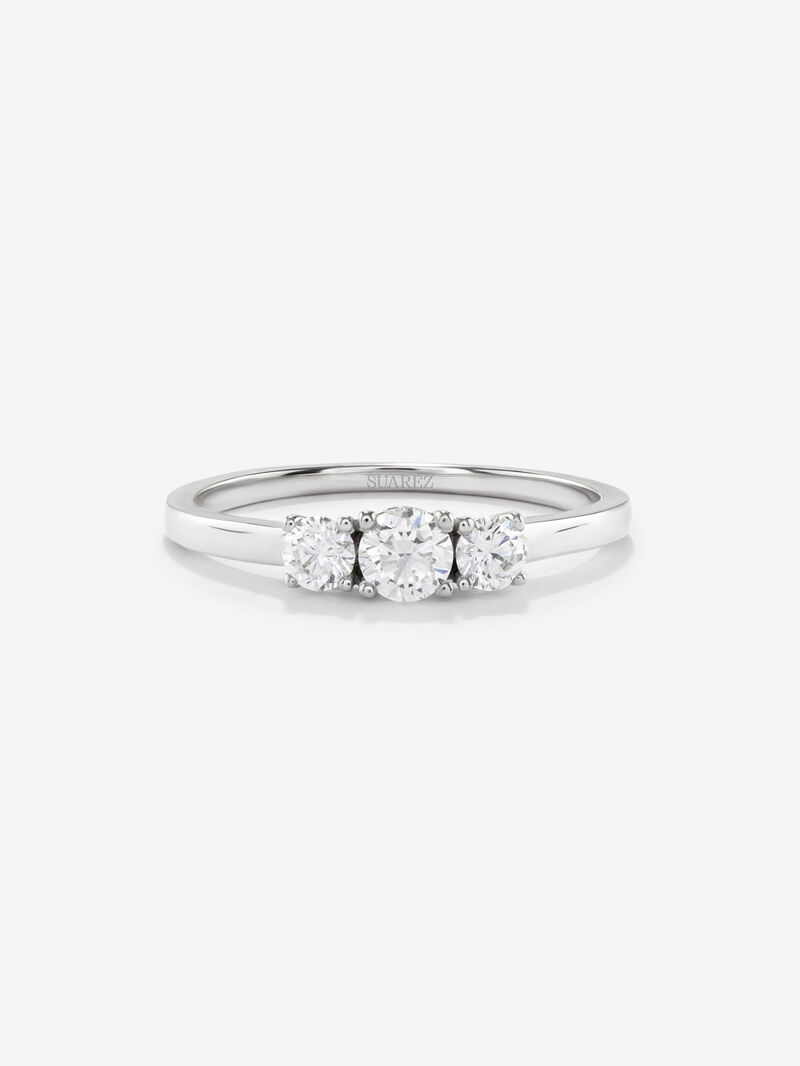 18K White Gold Doing Ring with white 0.45 cts bright diamonds image number 2