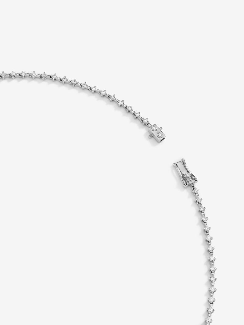 18K White Gold Rivière Collar with Green Esmeralda in 1.24 cts and white diamonds in a brilliant 0.41 CTS diamonds image number 4