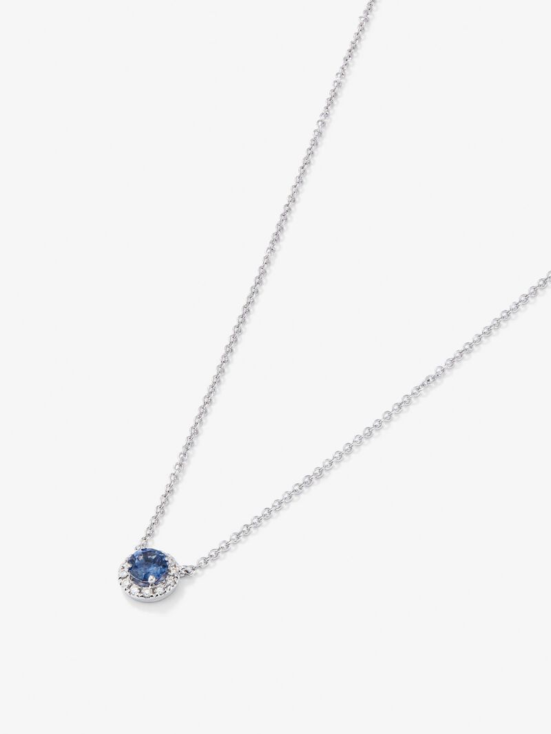 18K White Gold Orla Chain with Sapphire and Diamond image number 2