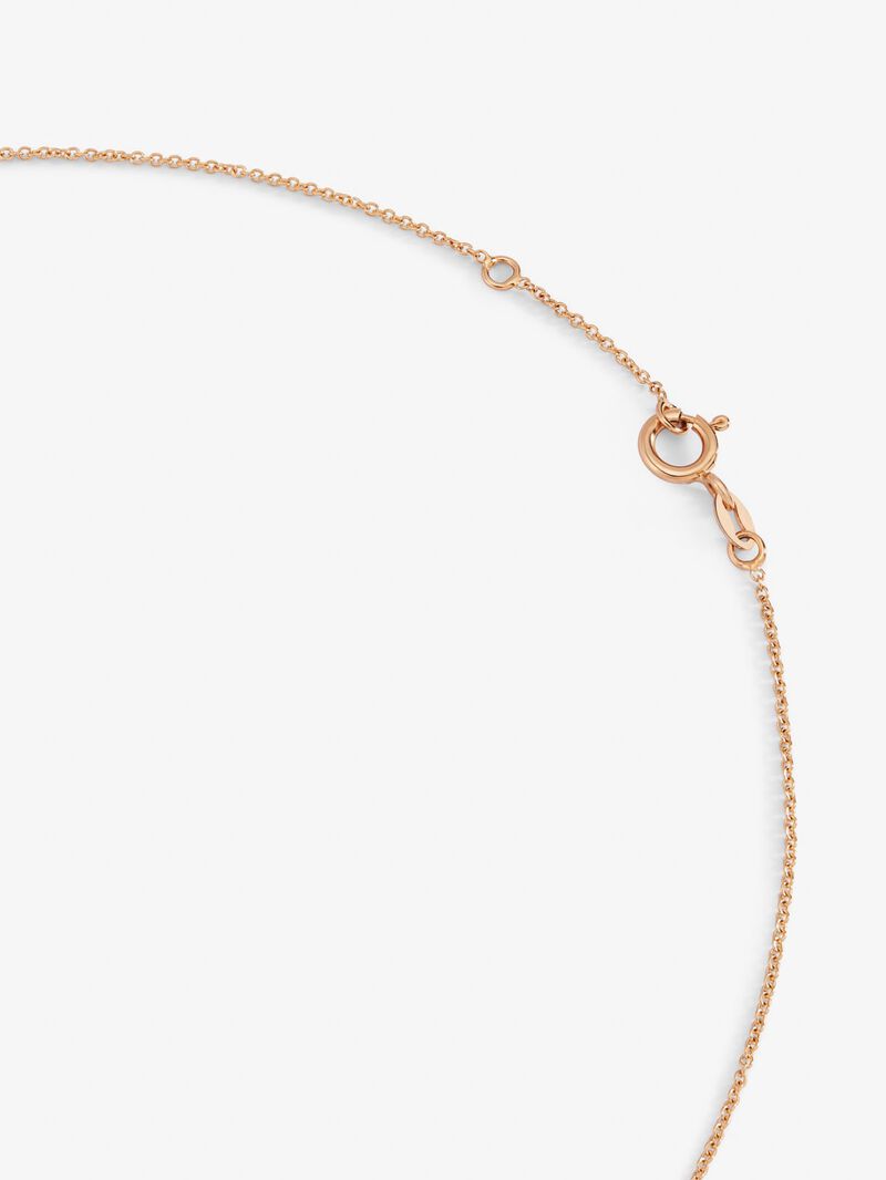 18kt Rose Gold and White Gold Heart Necklace with Pink Sapphires and Diamonds. image number 6