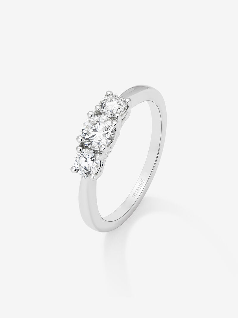 18K White Gold Tiego Ring with white 0.8 cts bright diamonds image number 0