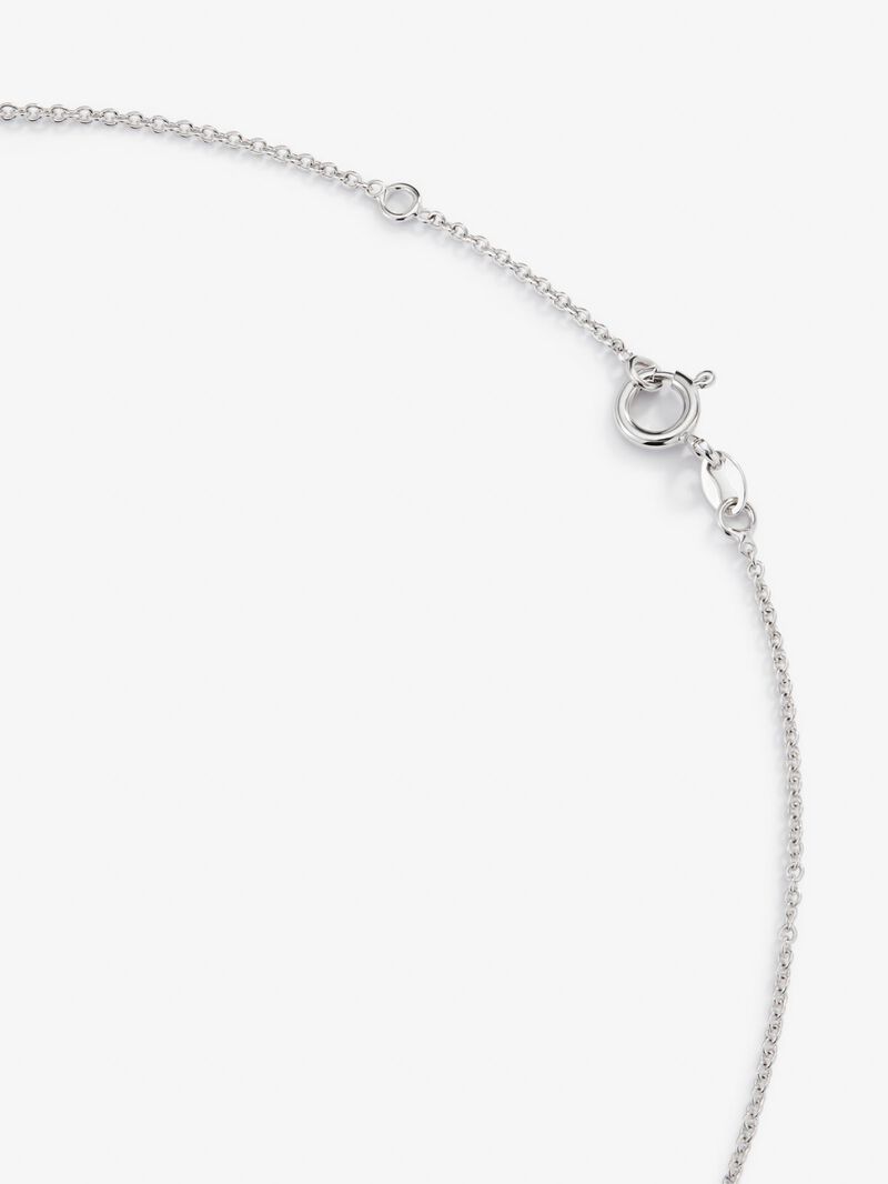 18K white gold pendant with blue zafiro in 0.4 cts and white diamonds in bright 0.08 cts image number 4