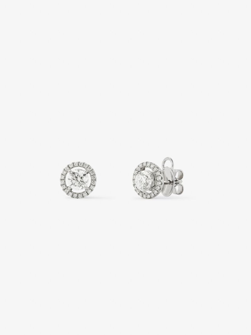 18K white gold earrings with 36 brilliant-cut diamonds with a total of 2.26 cts image number 0
