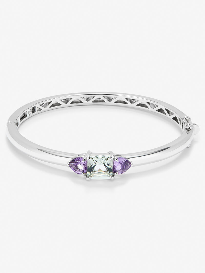 Utopian Rigid Silver Bracelet with Amethyst image number 1