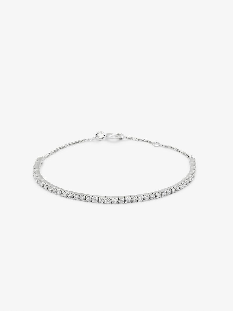 18K White Gold Diamond Chain Bracelet image number 1