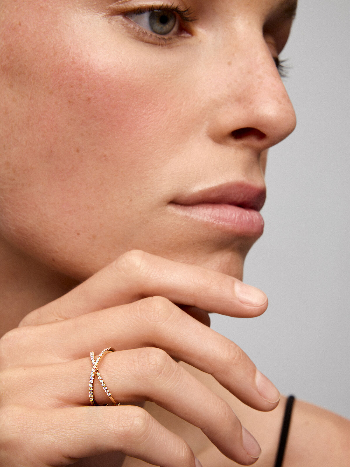 Rose gold cross ring online