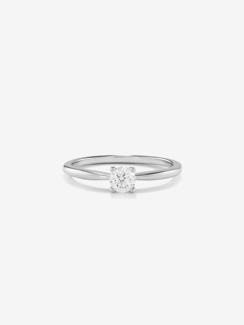 18K white gold solitaire ring with 0.25 ct brilliant cut diamond image number 2