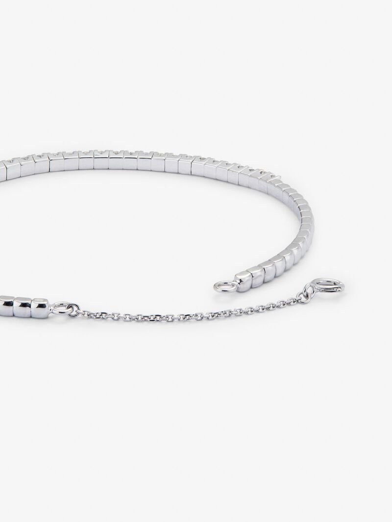 Rigid 18K white gold bracelet with 1.04 ct brilliant-cut white diamonds image number 7