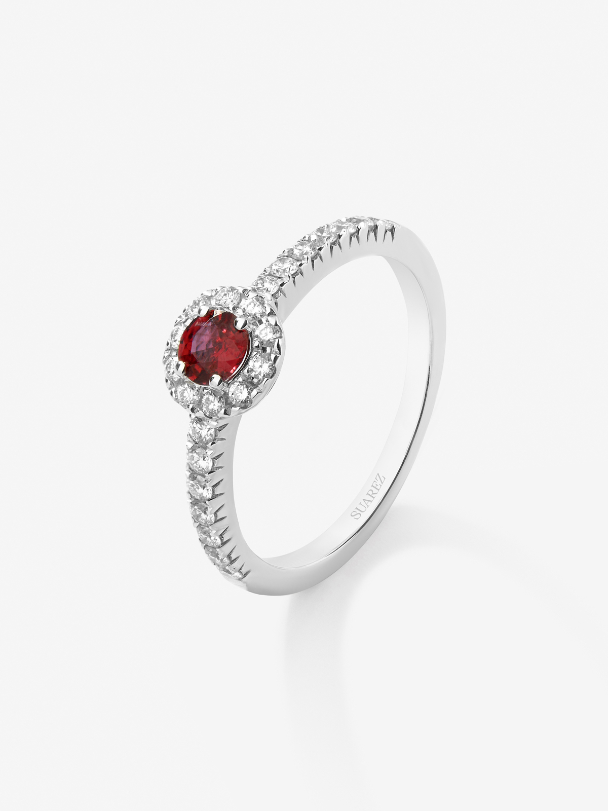 18K White Gold Orla Ring with Rubi and Diamond