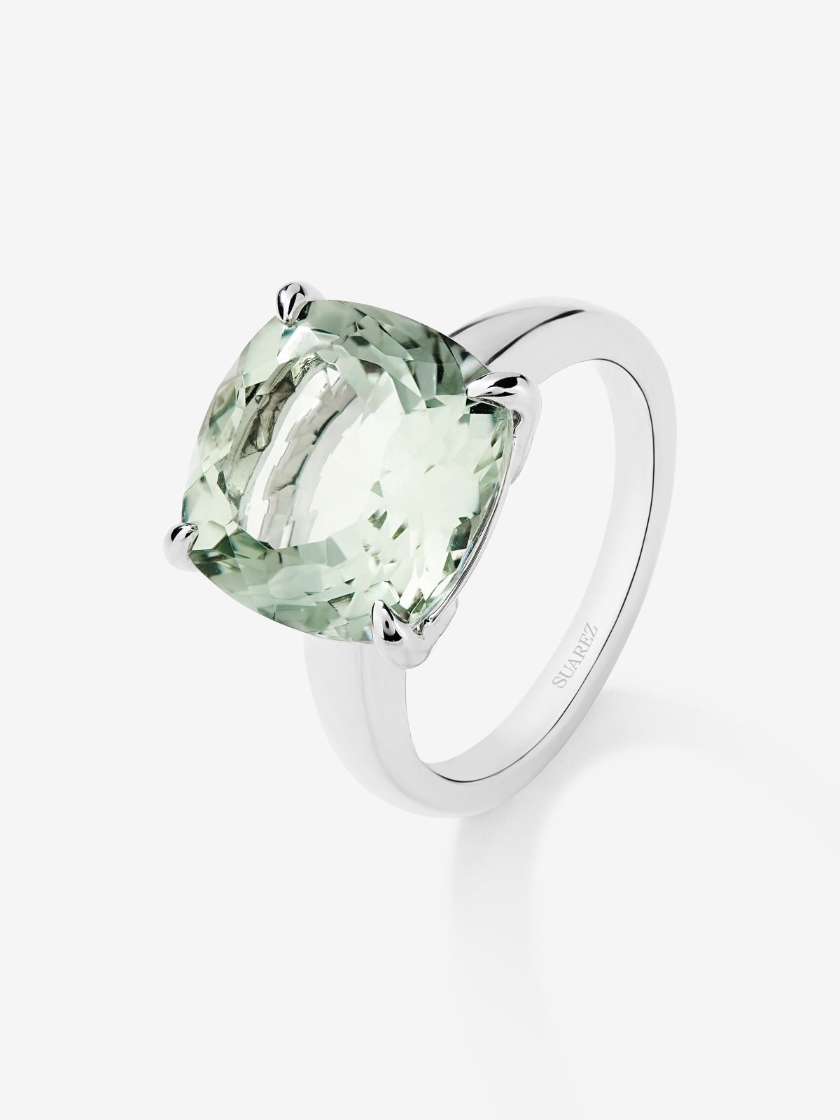 925 Silver Ring with Green Amethyst