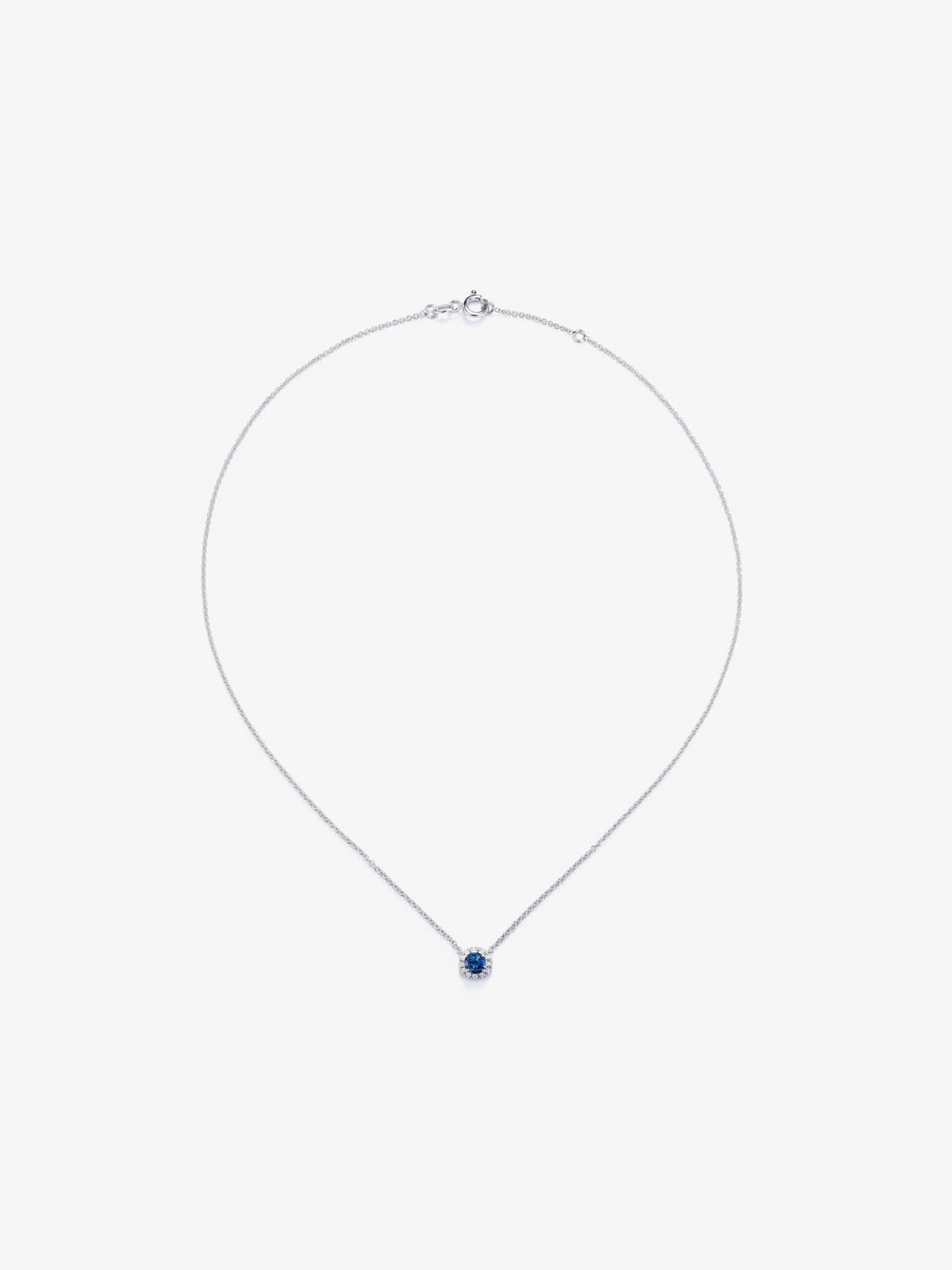 18K White Gold Orla Chain with Sapphire and Diamond