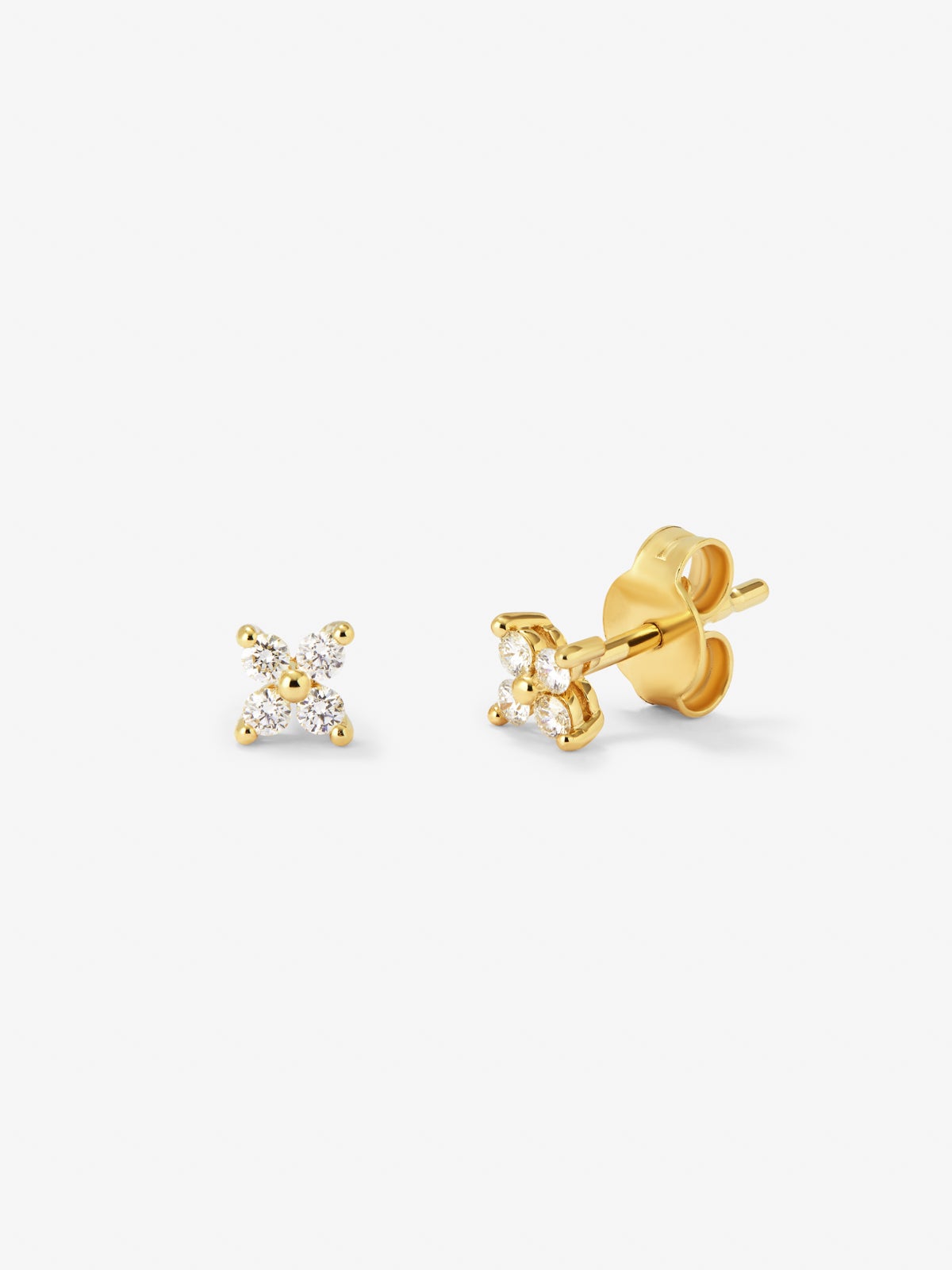 18k yellow gold earrings with white diamonds of 0.16 cts