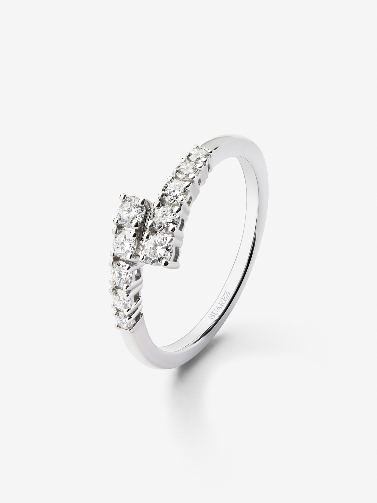 You and me ring in 18K white gold with 10 brilliant-cut diamonds with a total of 0.4 cts