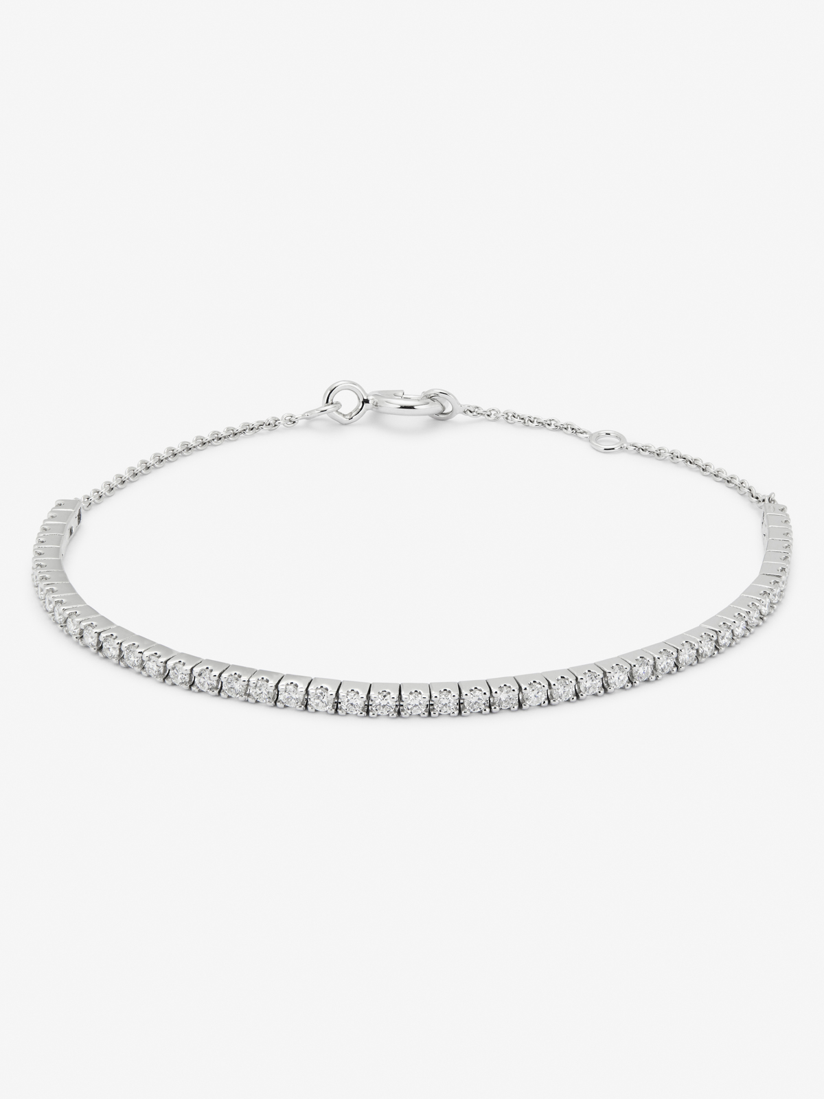 18K White Gold Diamond Chain Bracelet